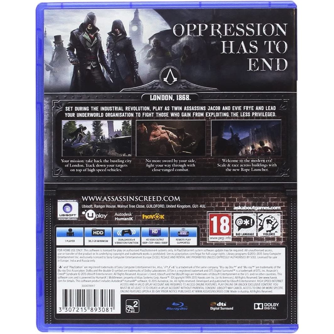 PS4,Assassin's Creed Syndicate (PS4) - Gadcet.com
